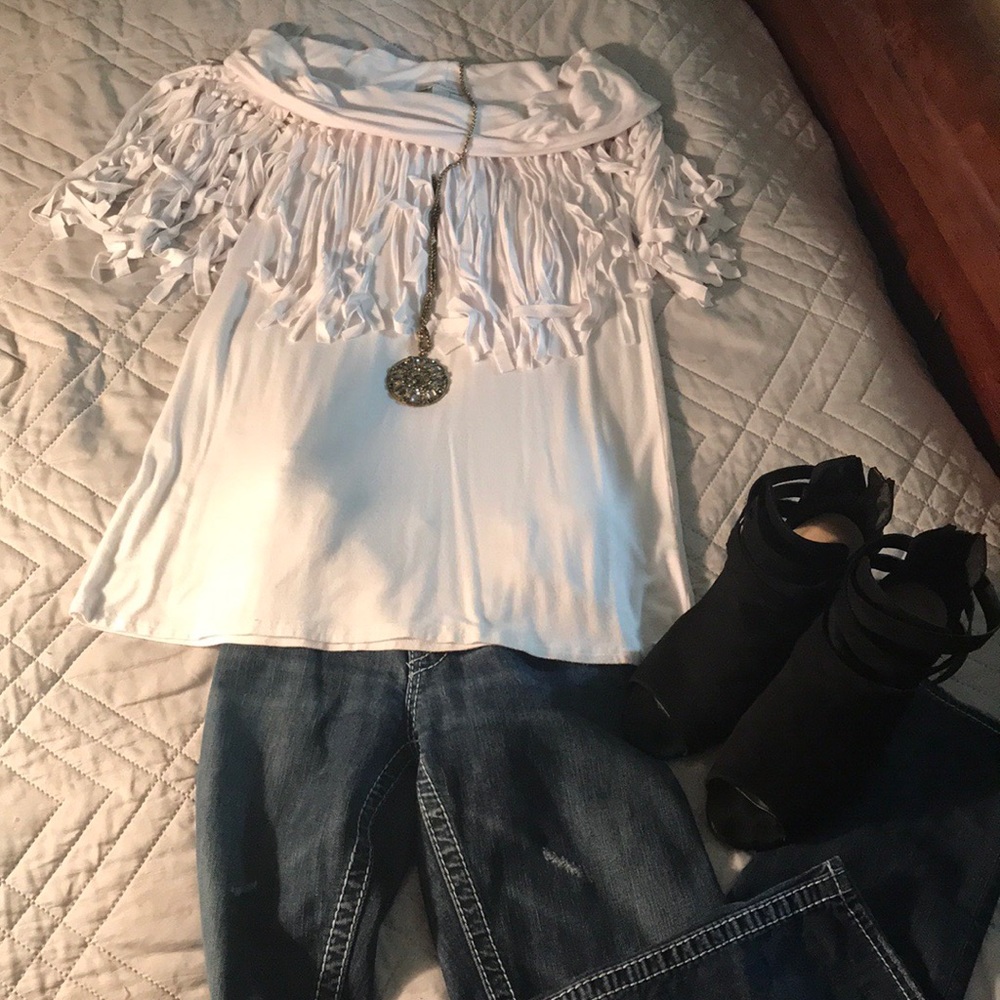 Boston proper fringe top